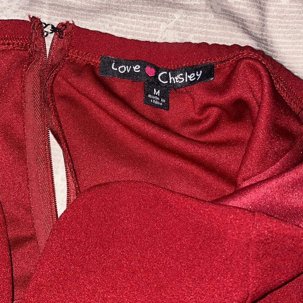 Strapless Red Jumpsuit - Picture 4 of 4